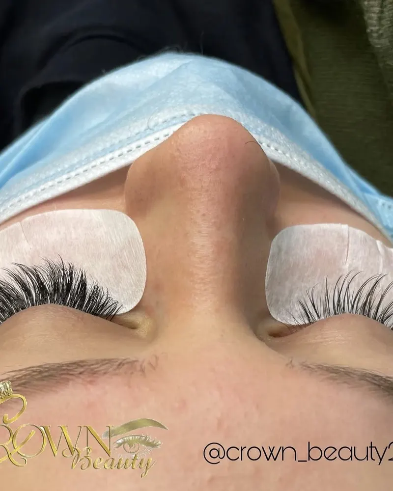 Lash extensions in progress